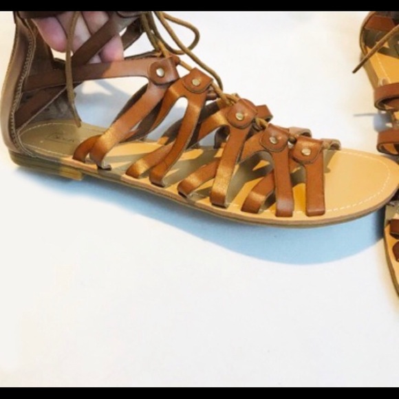Vegan Brown Leather Gladiator Sandal - Picture 4 of 4